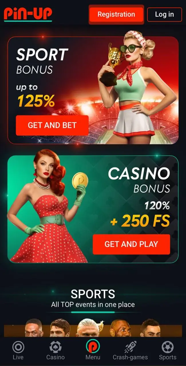 Интуитивный интерфейс Pin Up: простота и комфорт Main screen.