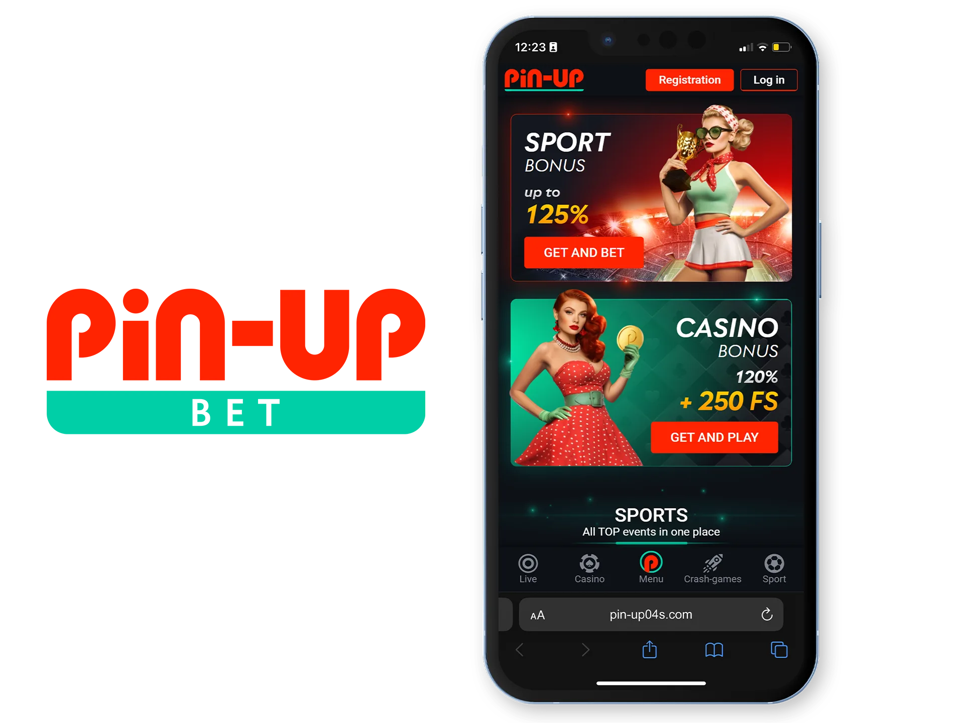 Откройте официальный сайт Pin Up